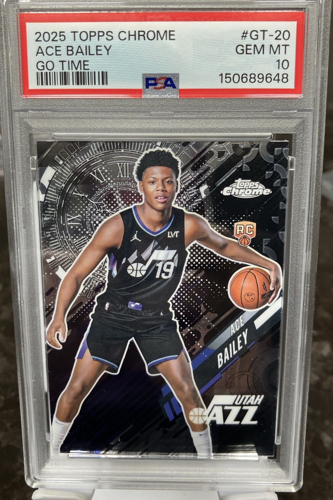 2025 Topps Chrome Ace Bailey #GT20 Go Time Rookie Basketball Card PSA 10