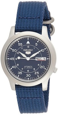 セイコーファイブ 自動巻き 腕時計 ネイビーブルーSeiko 5 Snk807 New Seiko 5 Automatic SNK807 SNK807K2 Blue Dial Nylon Strap Watch