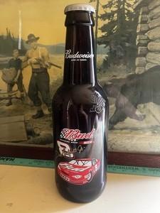 Budweiser Dale Earnhardt Jr Car King Pitcher 15" Glass Beer Bottle 64oz W/ Cap