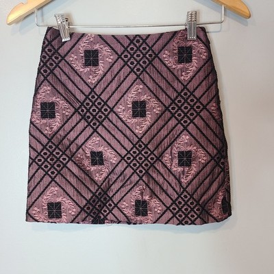 Vintage 90s Y2K Mini Skirt Size XXS Pink Black Schoolgirl Whimsigoth Mall Goth
