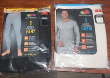 Fruit of the Loom men  s thermal pants Natural long johns And Crew Shirt Medium M