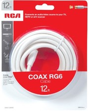 RCA VH612WHR 12 COAX RG6 CABLE WHITE