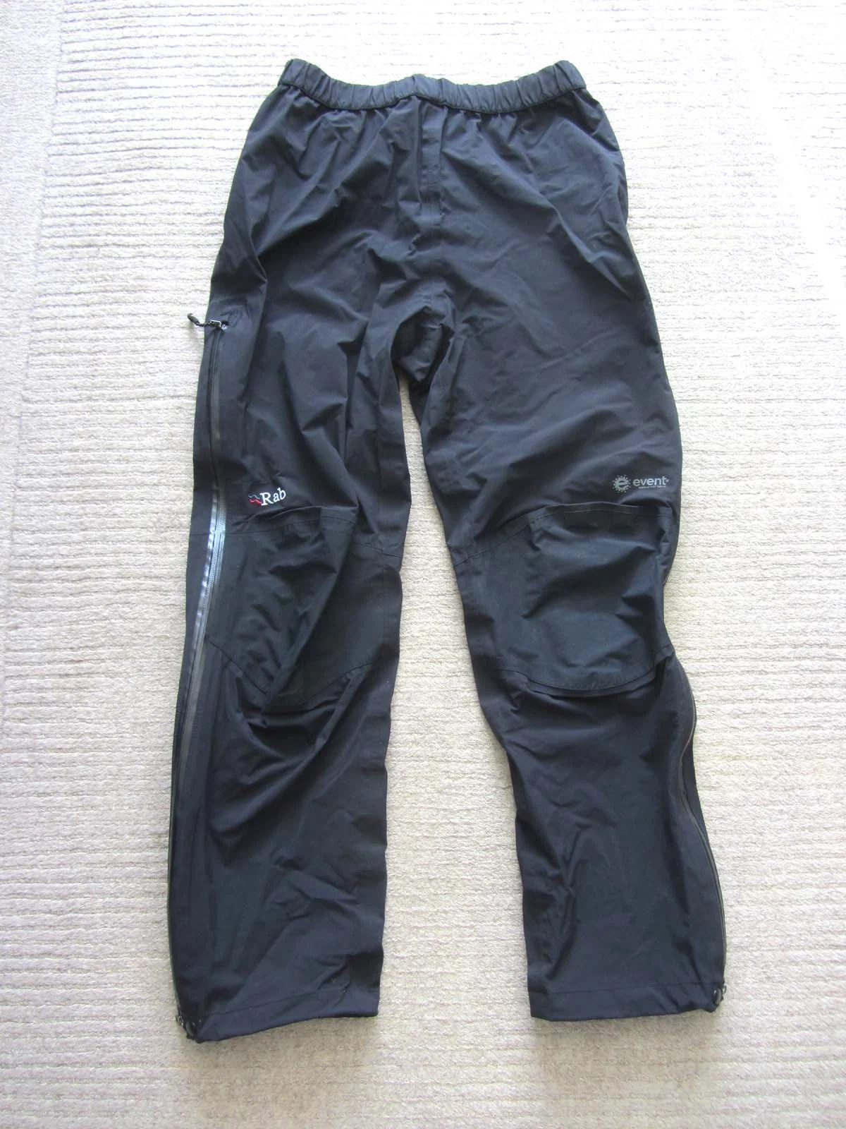 RAB eVent Gore-Tex Style Waterpoof Over Trousers UK M Black goretex gortex pacli