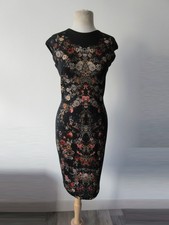 ALEXANDER MCQUEEN 100% wool abstract floral bodycon dress SM
