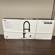 KOHLER- Koi Matte Black Brass Kitchen Faucet with Soap Dispenser R26735-SD-BL
