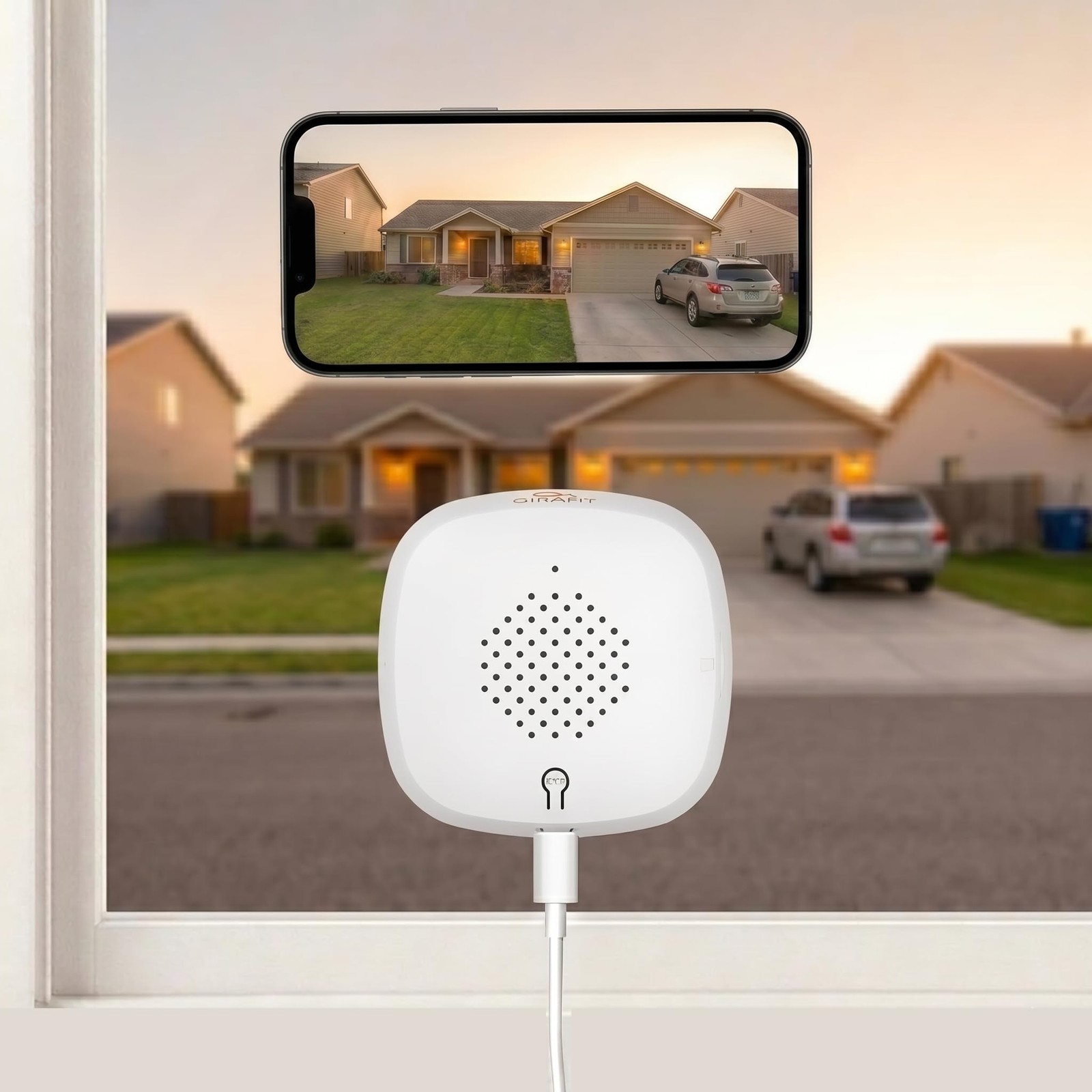 Girafit 3MP 2K Window Camera, WiFi Cameras for Home Security 1 paquete, White