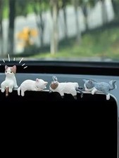 Car Cat Accessories Dashboard Figurines Decorations Cute Cats Rearview Cat1