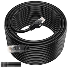 Cat6 Outdoor Ethernet Cable 300FT,PVC LLDPE UV Double Jackets,Direct Burial,S...