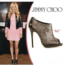 JIMMY CHOO Hologram Peep-toe Ankle Boots Size 38