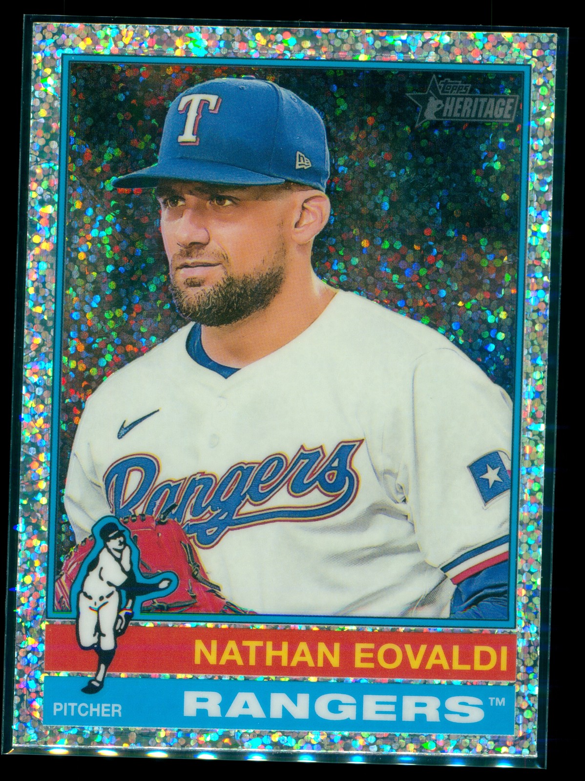 2025 Topps Heritage #34 Nathan Eovaldi Chrome Silver Sparkle
