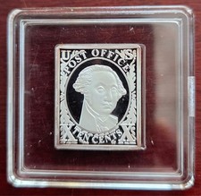 Sello de plata fina Estados Unidos 10 céntimos