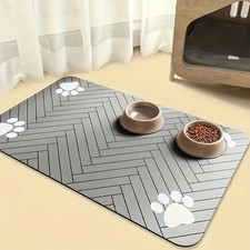 Pet Feeding Mat Absorbent Pad, Suitable for Food  Water Bowls 7.87" X 11.81"