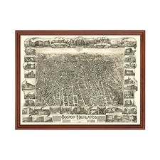 Old Map of Boston Highlands, MA 1888 - Vintage Boston Highla