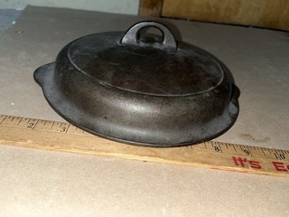 Antique # 5 Griswold Self Basting Cast Iron Pot Pan Lid 7.5” Skillet Vintage ￼￼