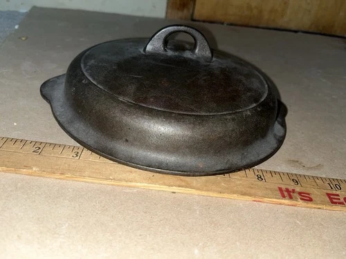 Antique # 5 Griswold Self Basting Cast Iron Pot Pan Lid 7.5” Skillet Vintage ￼￼
