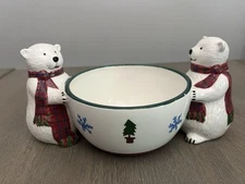 Vintage Pfaltzgraff 2002 The Snow Bear Collection Candy Dish