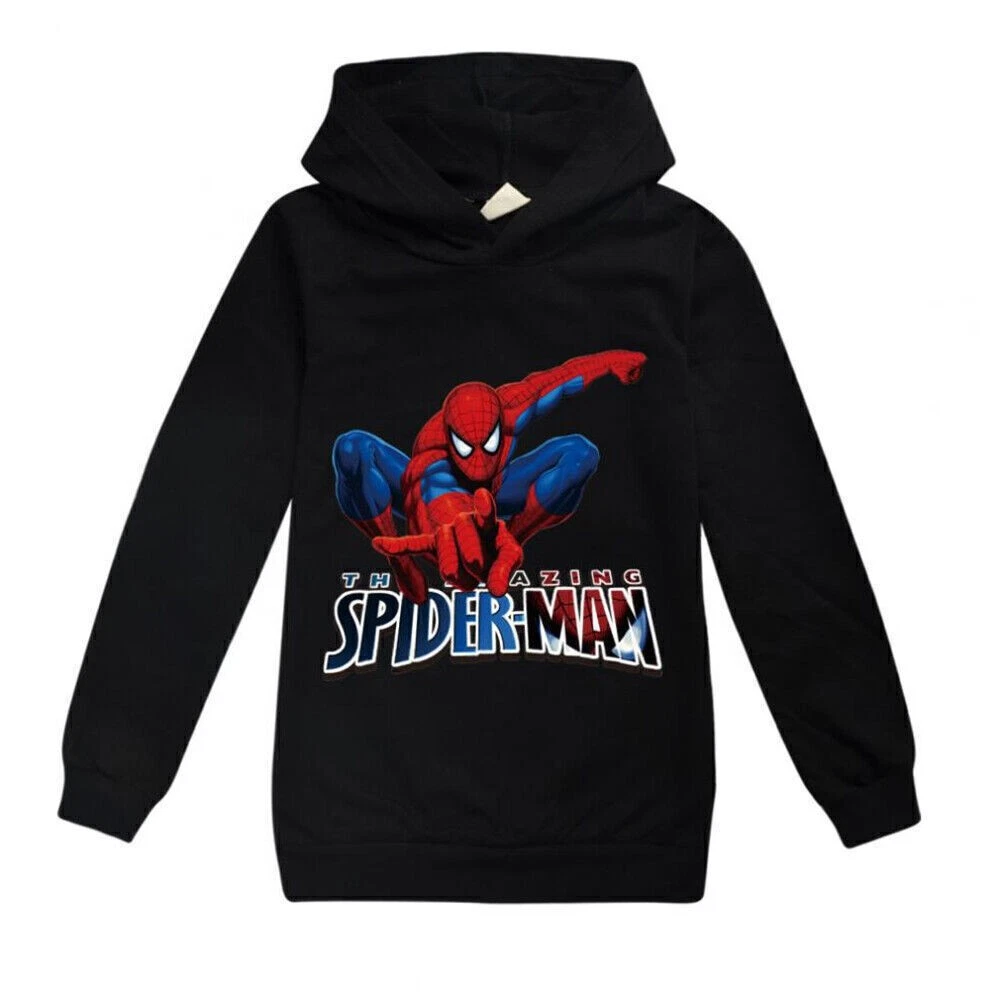 VETEMENTS ��Spider Man Felpa con Cappuccio per Ragazze Ragazzi Felpa con Cappuccio Pullover Abbigliamento
