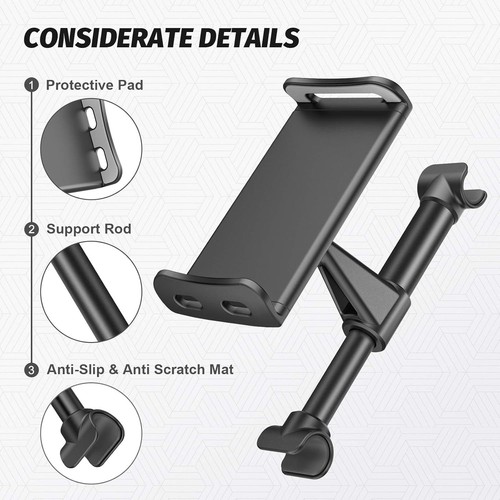 Car Tablet Holder Headrest Mount, Universal 360 Rotating Car Seat Stand Cradl... - 第 6/9 張圖片