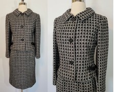 Rare 1950s CHRISTIAN DIOR Mohair Wool Suit XS X-Small