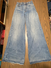 Vintage 1970s Hash Brand Flared Leg Bell Bottom Denim Jeans Distressed 24x32