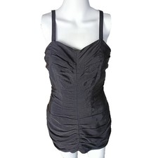 VTG Pin-Up 50's Rose Marie Reid CA, USA Corset Structured, Black Swimsuit Sz 10
