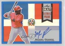 2014 Leaf Metal Draft National Pride Blue Prismatic 12/25 Maikel Franco Auto 0d4