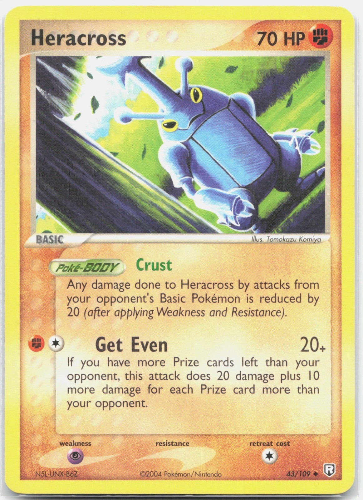 Heracross Uncommon Team Rocket Returns RR Fighting 43/109 2004 LP