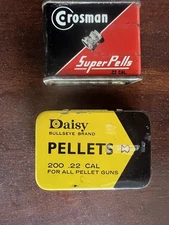 2 Vintage PELLET GUN Tins - DAISY & CROSSMAN  ( Daisy still has pellets)