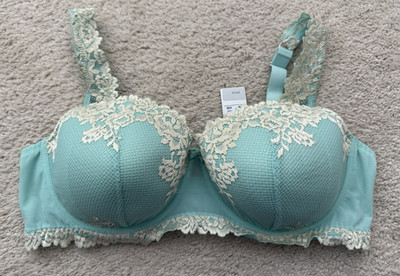 NWT Intimissimi Sofia Balconette Bra Mint Green Ivory Lace Pretty Flowers Sz 42B