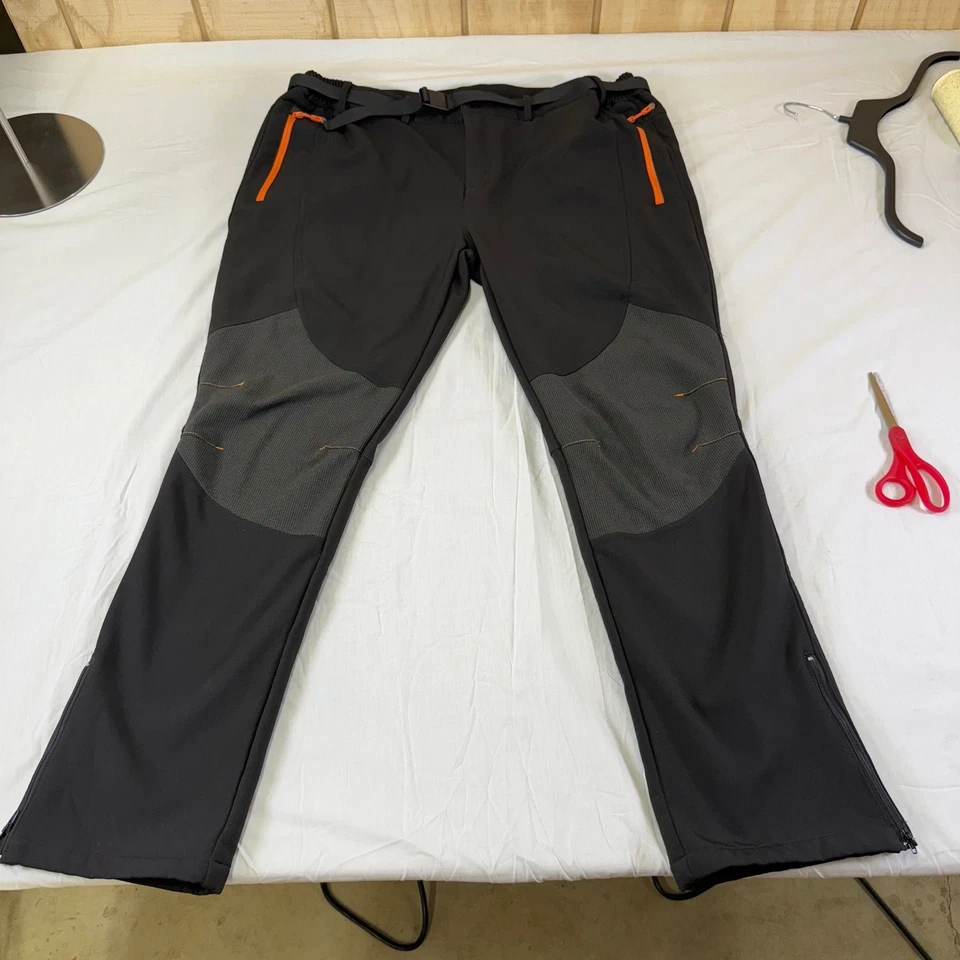 Pantalones de senderismo Cash Hao para hombre al aire libre forrados de lana resistentes al agua negros 42x32 Foto 2 de 4