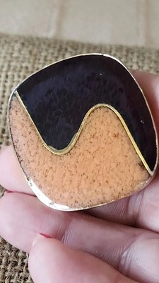 VINTAGE HIGH END *RARE* GORGEOUS ORANGE BLACK SWIRL PENDANT!!