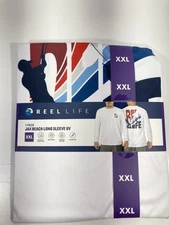 Reel Life Jax Beach Shirt Men Size 2XL UPF 50+ White Long Sleeve Pullover NWT