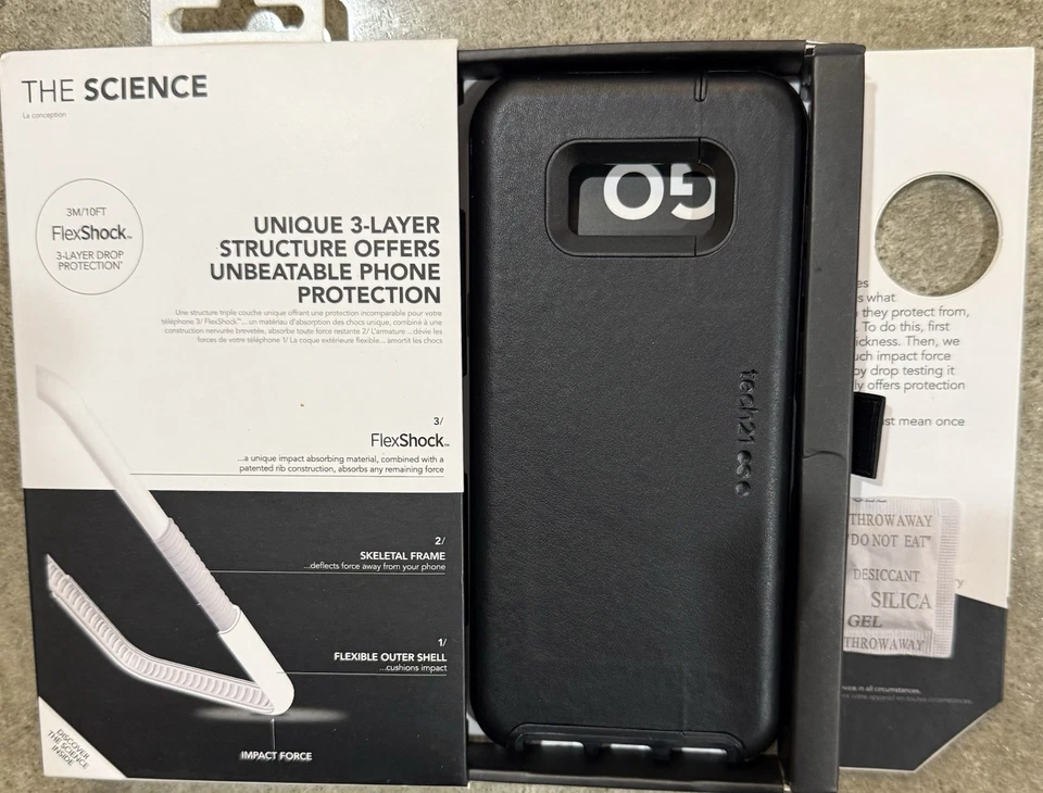 TWO CASES tech21 Evo Go Leather Case Compatible w/ Samsung Galaxy S8+BLACK NEW - Image 3 of 4