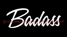 BADASS cursive old school hand painted look NHRA, hot rod,Harley decal sticker