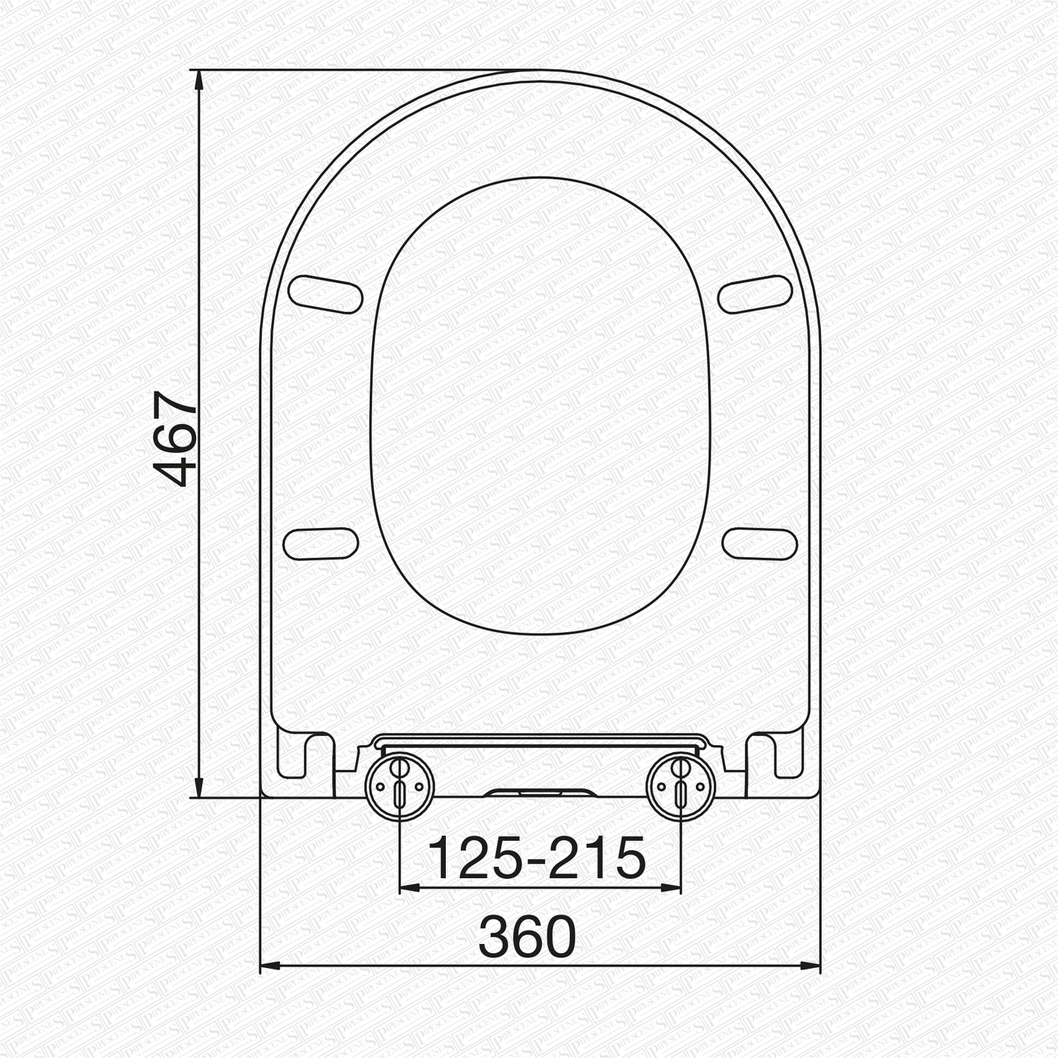 Long D ONE Elongated D Shaped Toilet Seat Top Fix Soft Close 467mm Long
