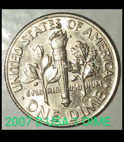 2007 D- UNITED STATES OF AMERICA, 1 DIME/10 CENTS, KM 195a (ROOSEVELT) 1965-2003 - Picture 2 of 2