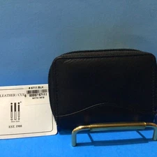 Women's New ILI Expandable Credit Card Wallet #6711 Black Rifd