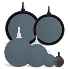UK Aquarium Air Stone Disk Bubbles Fish Tank Pond Pump Aeration Oxygen Diffuser
