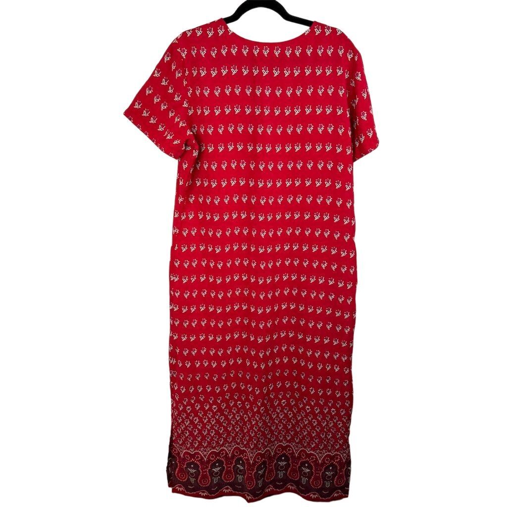 Nordstrom Women's XL Red Floral Shift Dress Knee Length Casual Y2K Prairie | eBay Nordstrom Women's XL Red Floral Shift Dress Knee Length Casual Y2K Prairie | eBay