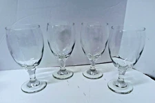 Set of 4 Libby Clear Glass Footed Cocktail Water Goblets Glasses 7' Tall New