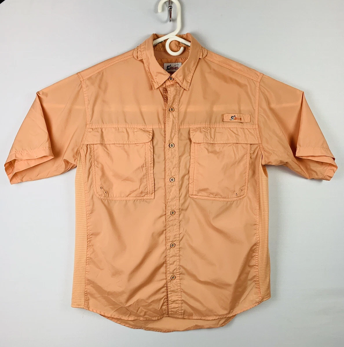 Chemise De Pêche World Wide Sportsman Homme, Orange, Manches Courtes, Taille L