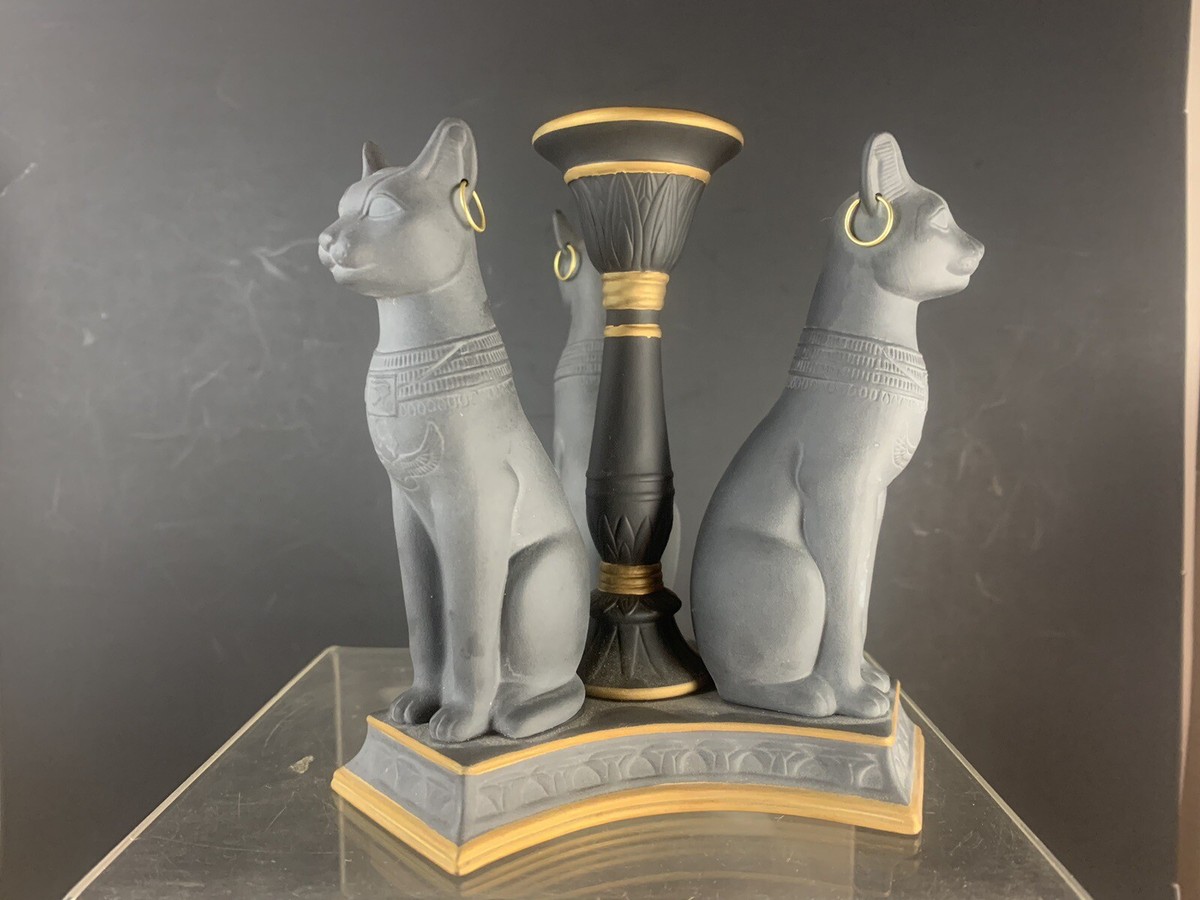 Vintage Noble Collection Cat Basset God Incense Candle Burner 