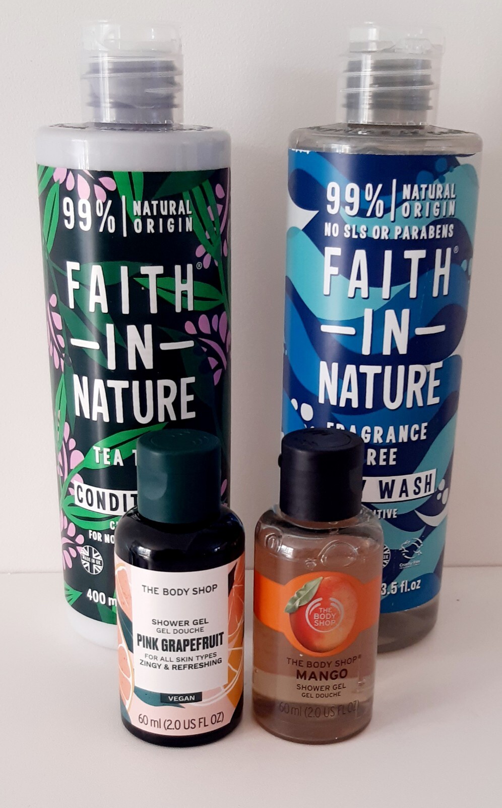 The Body Shop And Faith In Nature Shower Gel & Conditioner Bundle NEW