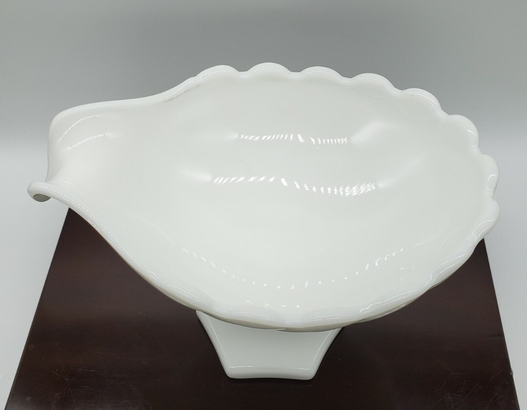 Westmoreland Dolphin Koi Fish Milk Glass Compote Shell Bowl eBay