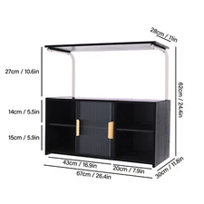 26.4" Tall Farmhouse Sideboard Buffet Storage Cabinet Adjustable Shelves w/ Door