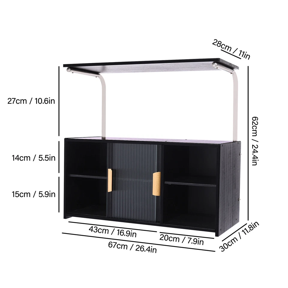 Aparador de granja de 26,4" de alto gabinete de almacenamiento buffet estantes ajustables con puerta Foto 2 de 4