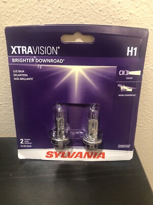 Genuine OEM Sylvania H1 Xtra Vision Brighter Downroad (H1XV.BP2) 1 Pair 2 Bulbs
