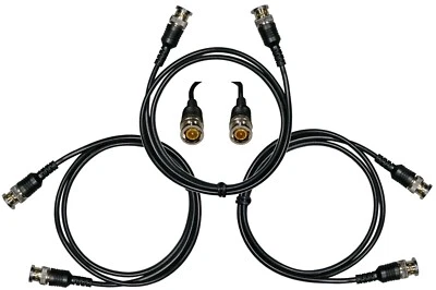 AST LABS 990-010 3-pack BNC Jumper Patch Cable Coaxial [3 ft] Gold-Plated 50 ohm (#990-010Q3)