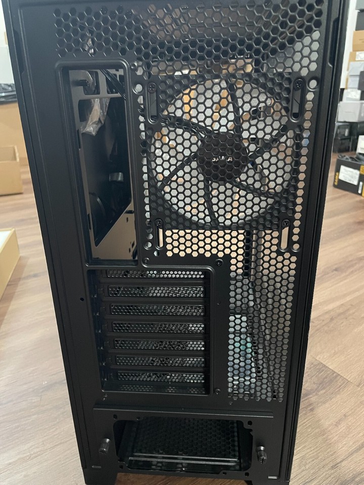 Black Mid Tower Gaming Computer Case 4X Fan Pre-Installed SIZE:9 x 18 x ...