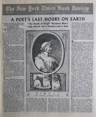 DEATH OF VIRGIL HERMANN BROCH YOUNG ROMAN POET 1945 July 8 NY Times Book Review